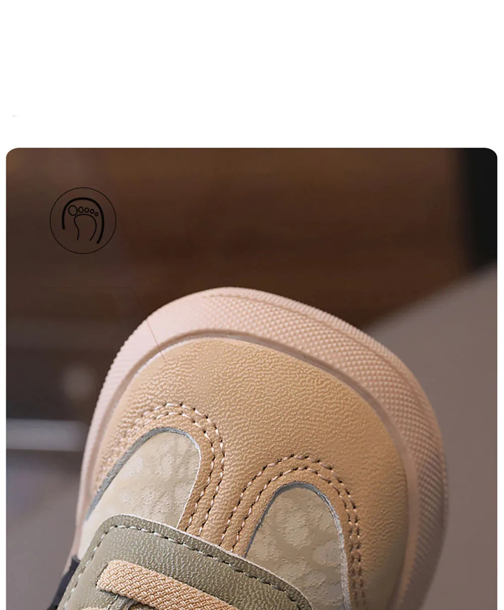 Soft-Sole PU Leather Sneakers – Anti-Slip First Walkers