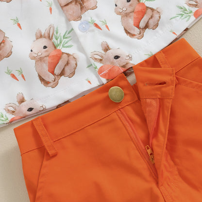 Toddler Baby Boy Summer Set – Short Sleeve Button Down Shirt & Shorts, Gentleman Outfits