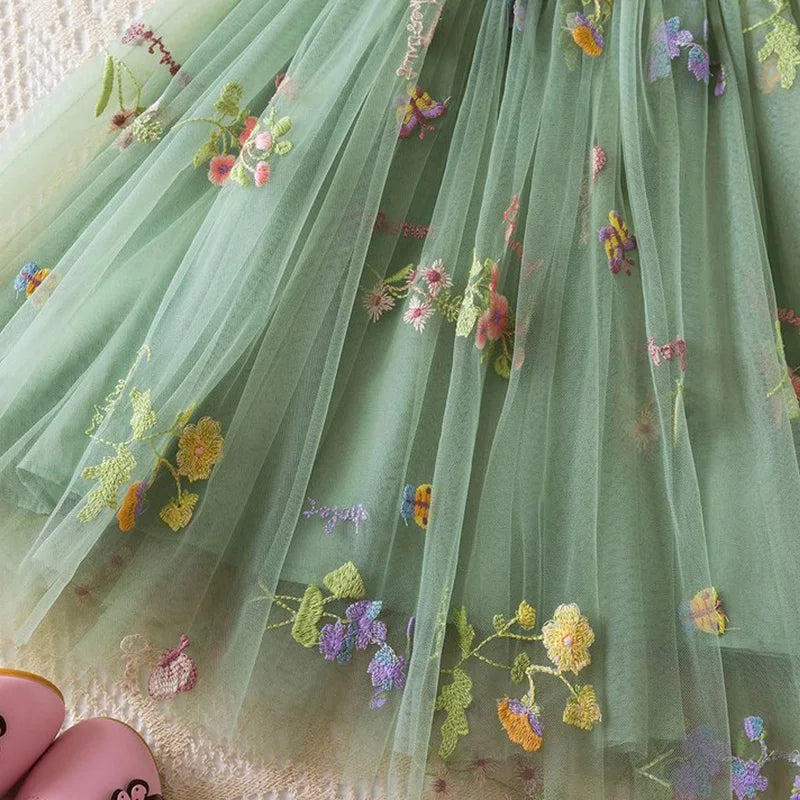 Embroidered Floral Princess Dress