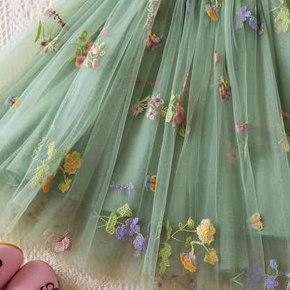 Embroidered Floral Princess Dress