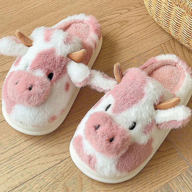 Cartoon Cow Home Slippers – Thick Sole