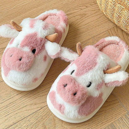 Cartoon Cow Home Slippers – Thick Sole