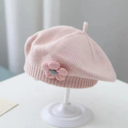 Knit Flower Beret