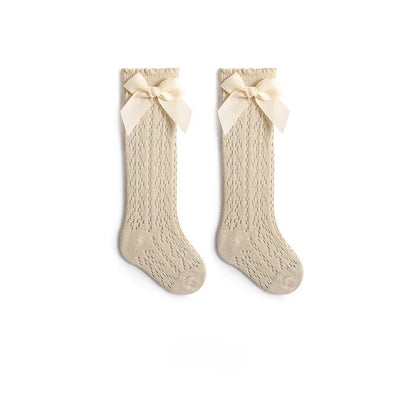 Lace Bow Knee-High Socks