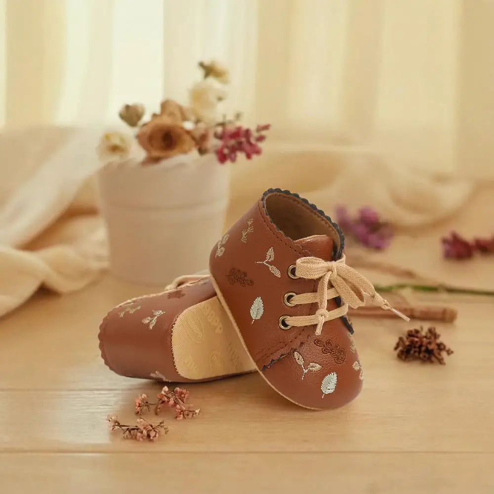 Floral Embroidered Infant Sandals – Soft & Breathable First Walkers