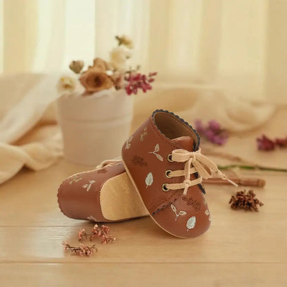 Floral Embroidered Infant Sandals – Soft & Breathable First Walkers