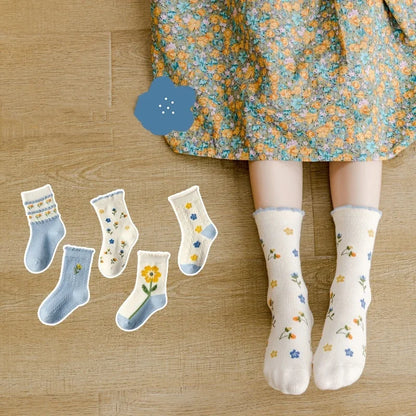 Floral Cotton Socks – 5 Pairs
