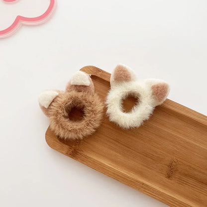 Fuzzy Animal Ears Hair Ties – 2PCS Set
