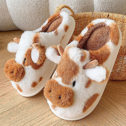 Cartoon Cow Home Slippers – Thick Sole