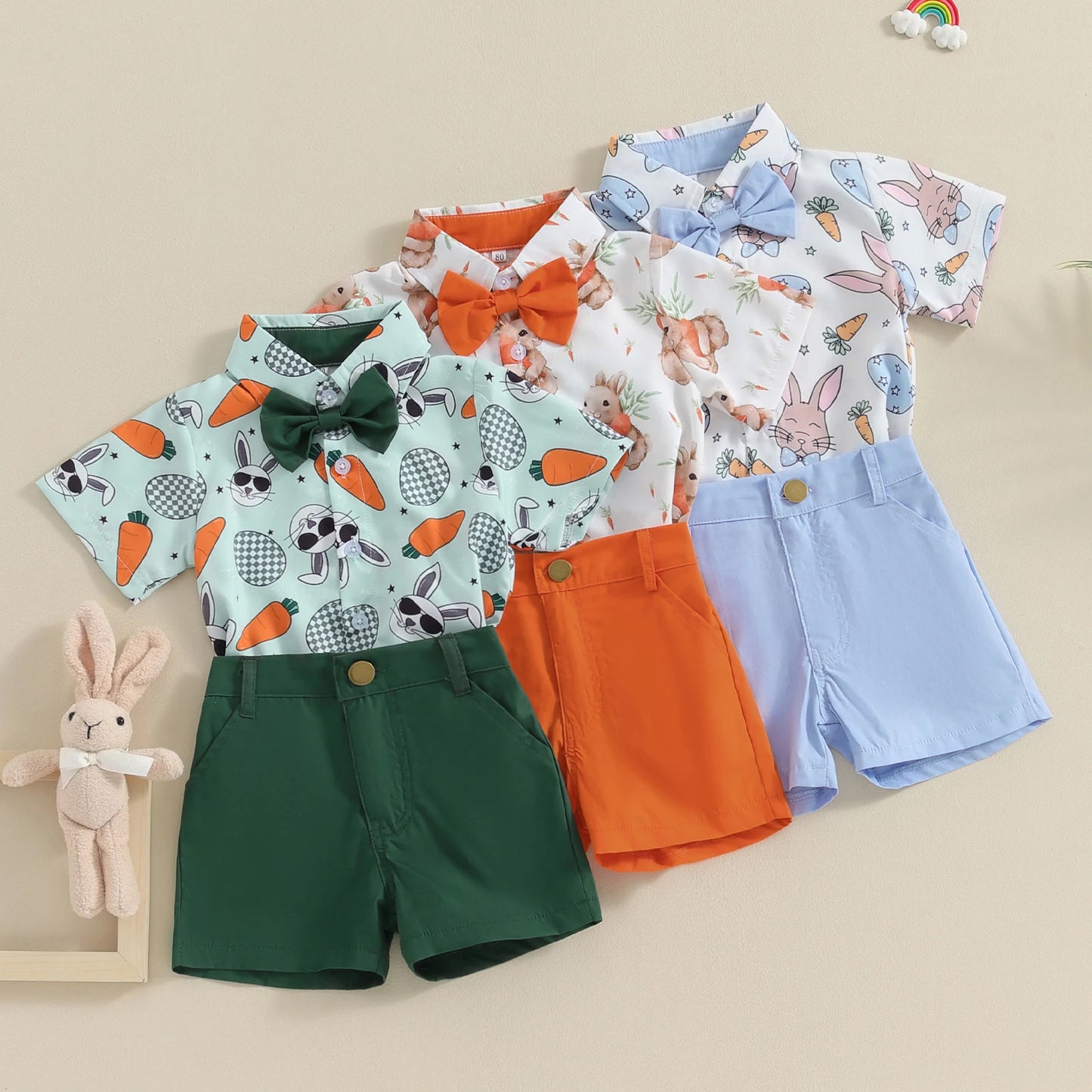 Toddler Baby Boy Summer Set – Short Sleeve Button Down Shirt & Shorts, Gentleman Outfits
