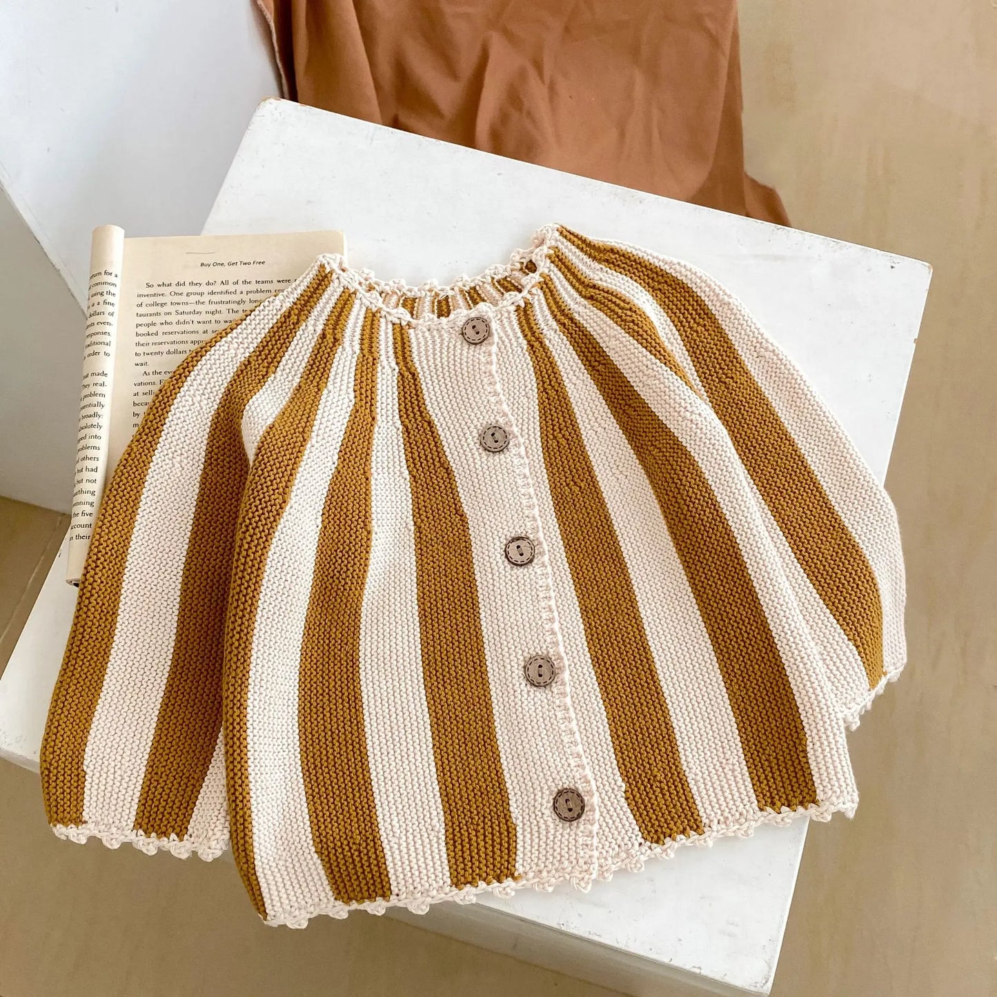 Striped Knit Sweater & Skirt Set – Cozy Two-Piece Outfit for Girls