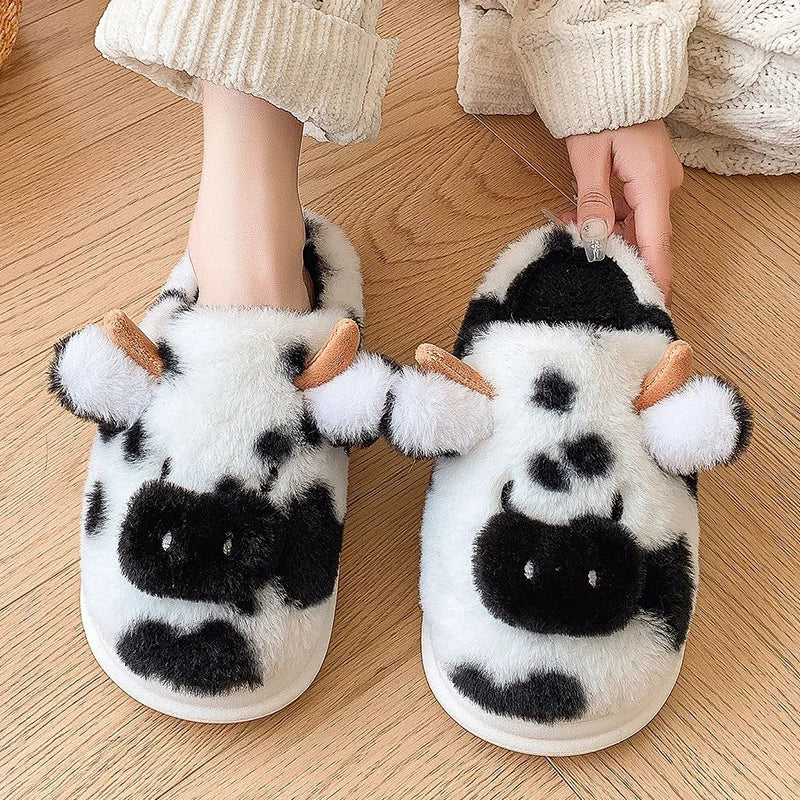 Cartoon Cow Home Slippers – Thick Sole