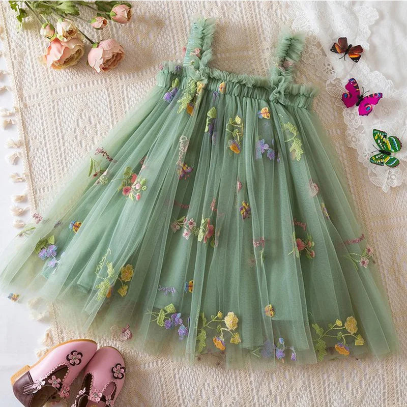 Embroidered Floral Princess Dress
