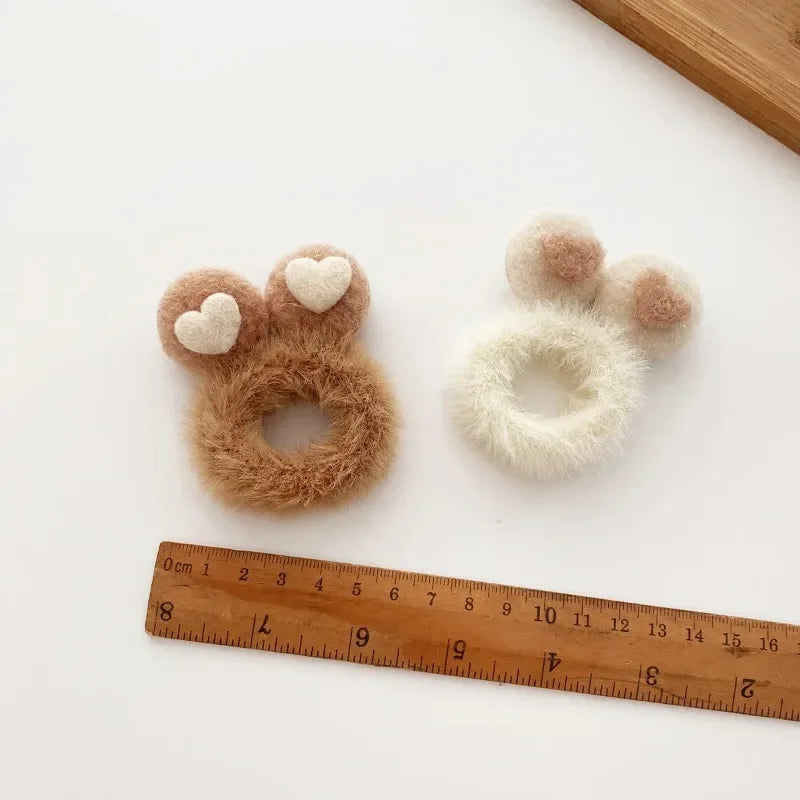 Fuzzy Animal Ears Hair Ties – 2PCS Set