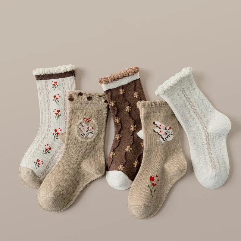 Floral Cotton Socks – 5 Pairs