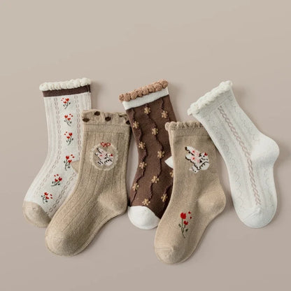 Floral Cotton Socks – 5 Pairs
