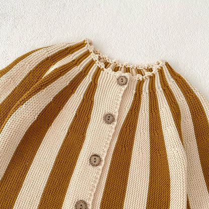 Striped Knit Sweater & Skirt Set – Cozy Two-Piece Outfit for Girls
