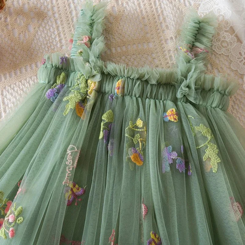 Embroidered Floral Princess Dress