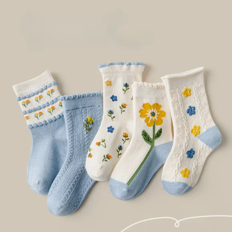 Floral Cotton Socks – 5 Pairs