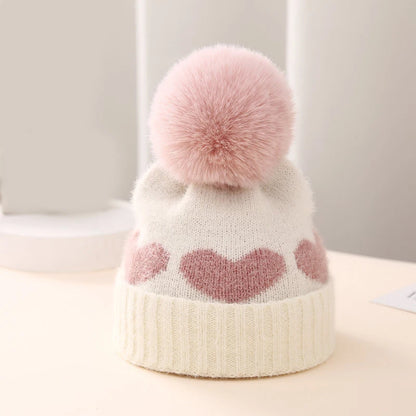 Heart Pom Pom Beanie