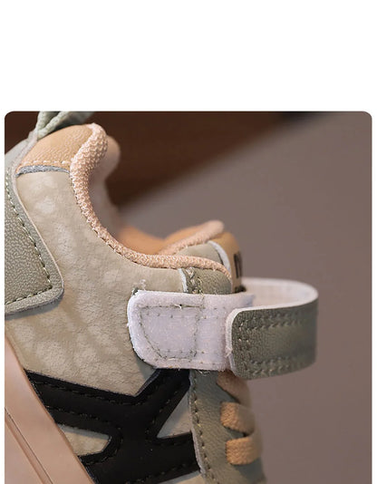 Soft-Sole PU Leather Sneakers – Anti-Slip First Walkers