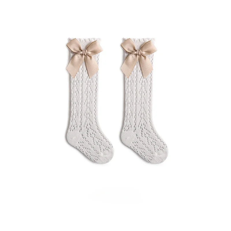 Lace Bow Knee-High Socks