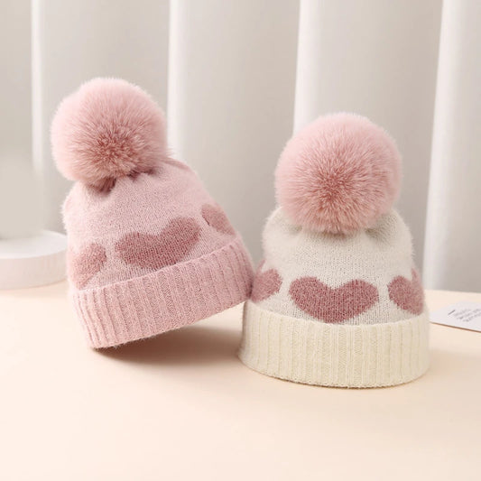 Heart Pom Pom Beanie