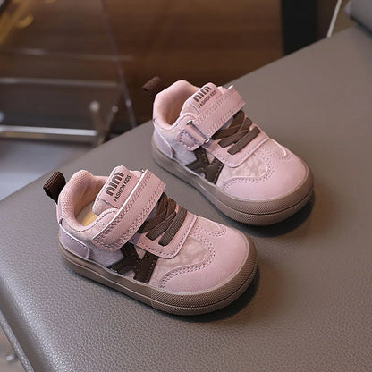 Soft-Sole PU Leather Sneakers – Anti-Slip First Walkers