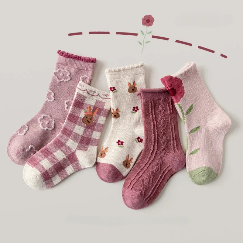 Floral Cotton Socks – 5 Pairs