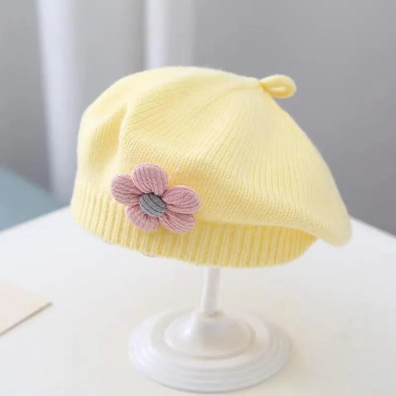 Knit Flower Beret