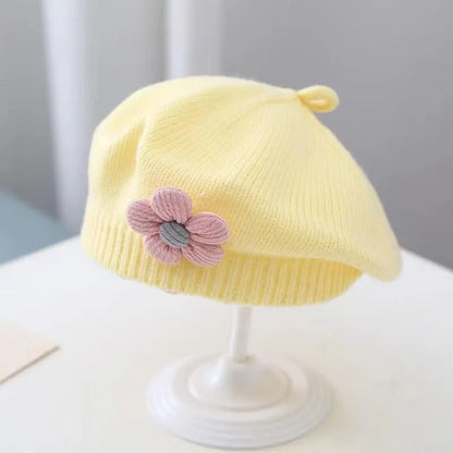Knit Flower Beret