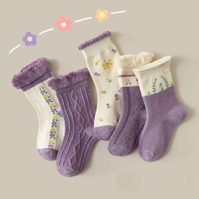 Floral Cotton Socks – 5 Pairs