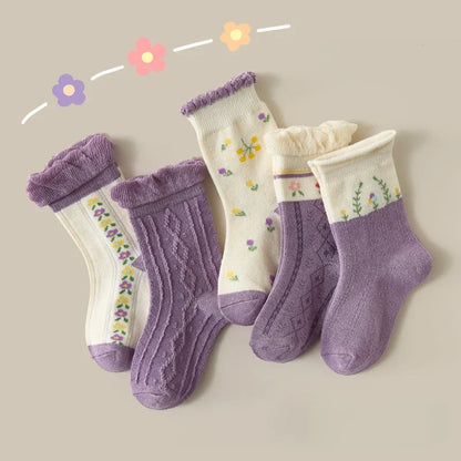 Floral Cotton Socks – 5 Pairs