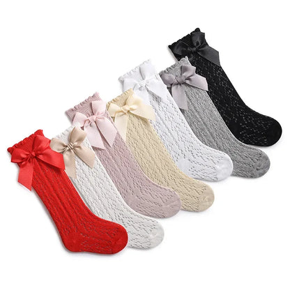 Lace Bow Knee-High Socks