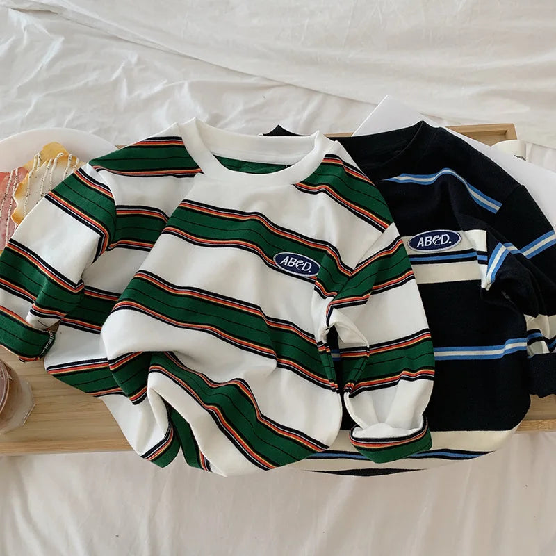 Striped Loose-Fit Long-Sleeve Tee – Casual Cotton Top