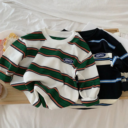 Striped Loose-Fit Long-Sleeve Tee – Casual Cotton Top