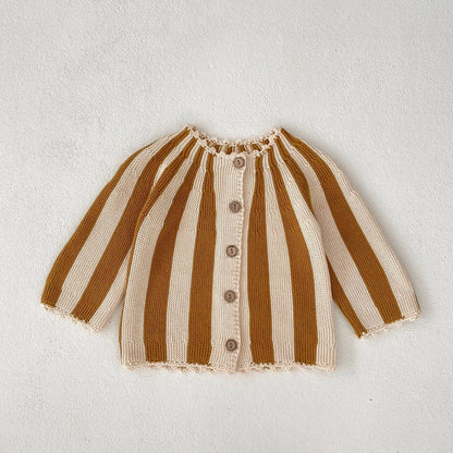 Striped Knit Sweater & Skirt Set – Cozy Two-Piece Outfit for Girls