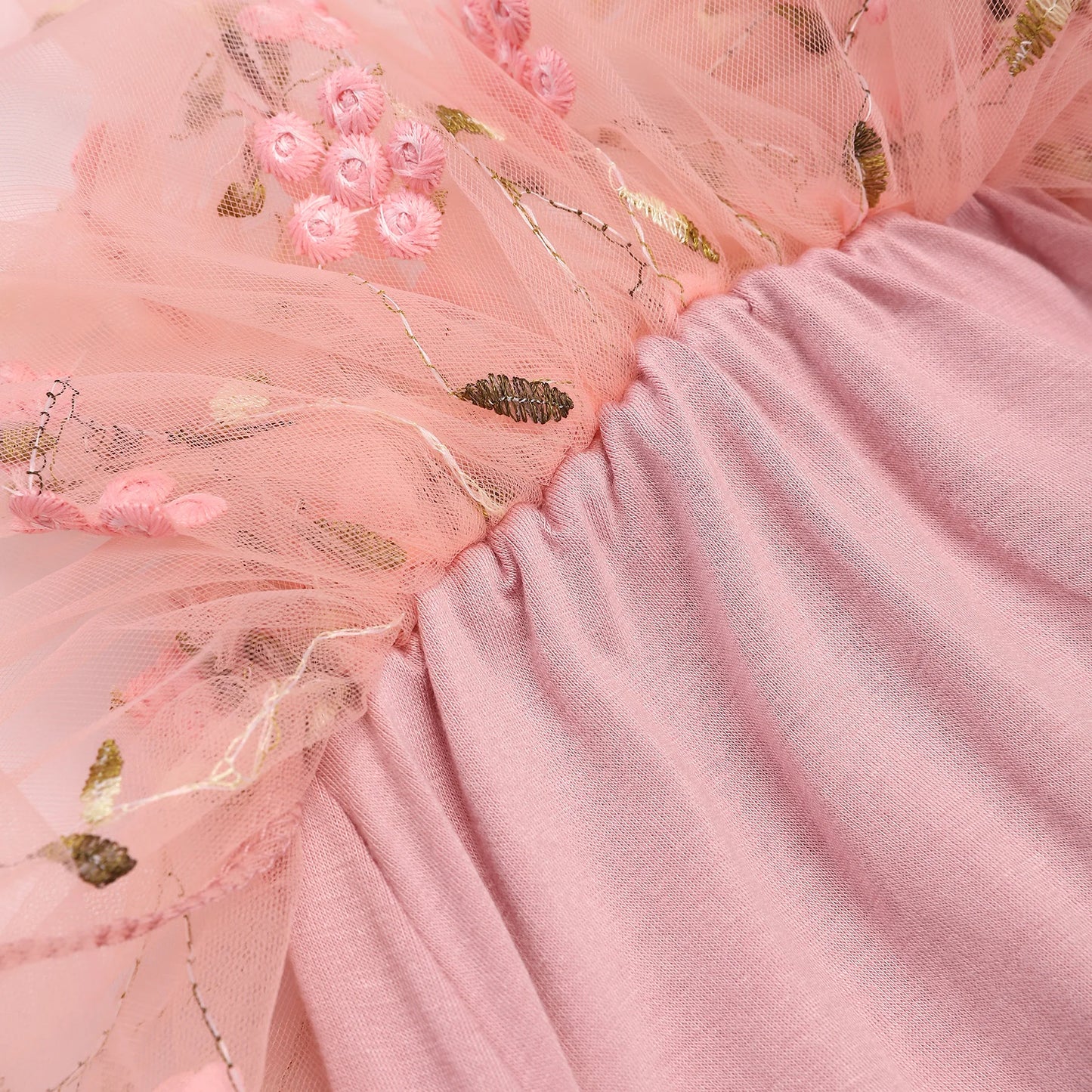 Floral Tulle Princess Dress with Headband