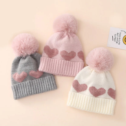 Heart Pom Pom Beanie
