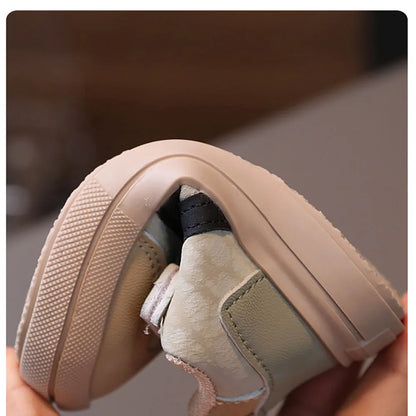 Soft-Sole PU Leather Sneakers – Anti-Slip First Walkers