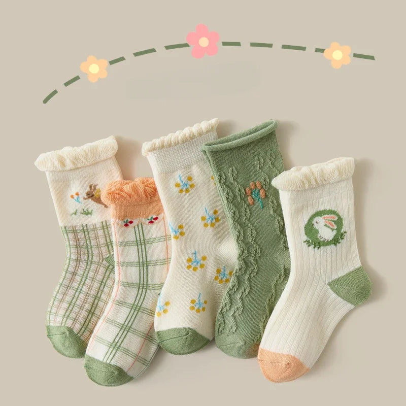 Floral Cotton Socks – 5 Pairs