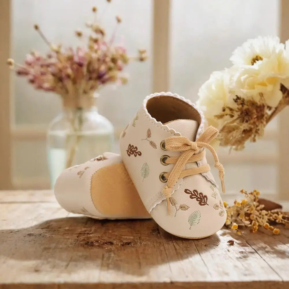 Floral Embroidered Infant Sandals – Soft & Breathable First Walkers