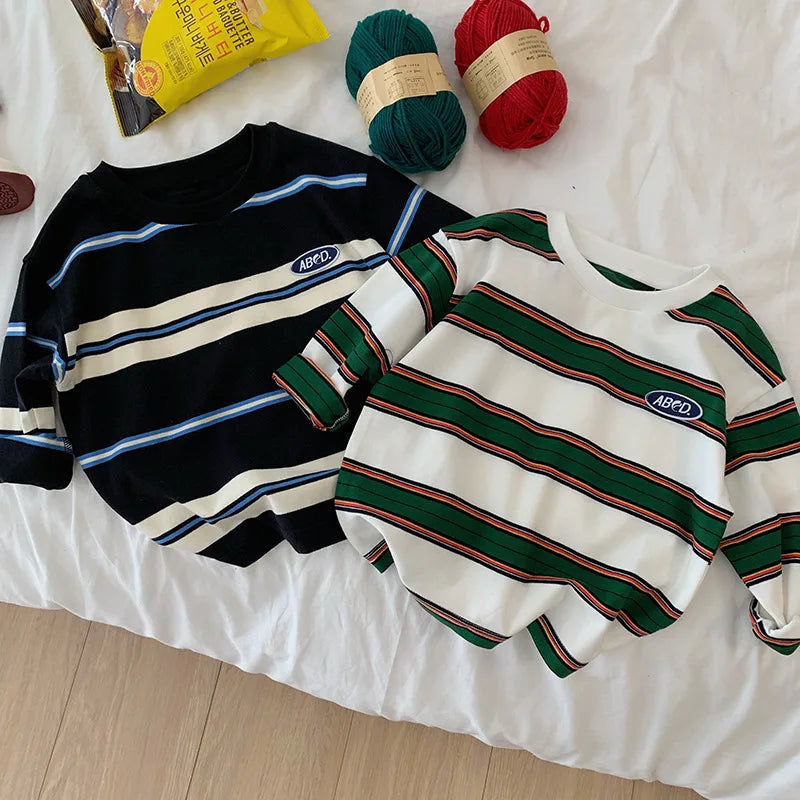Striped Loose-Fit Long-Sleeve Tee – Casual Cotton Top