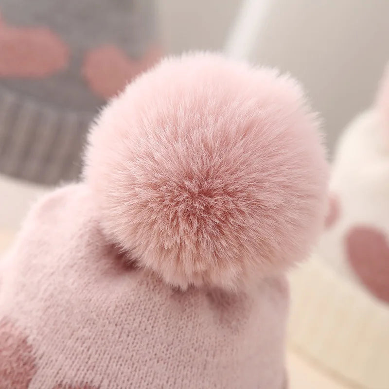 Heart Pom Pom Beanie