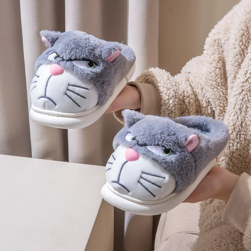 Elegant Plush Cartoon Home Slippers (Large Size)
