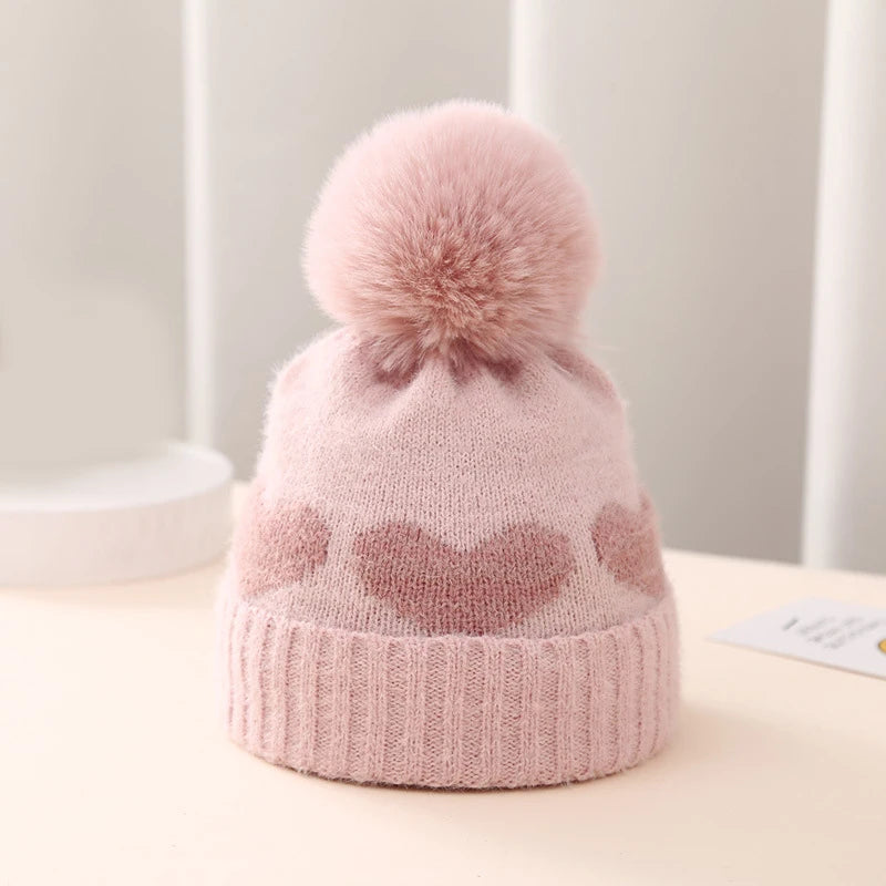 Heart Pom Pom Beanie