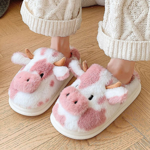 Cartoon Cow Home Slippers – Thick Sole