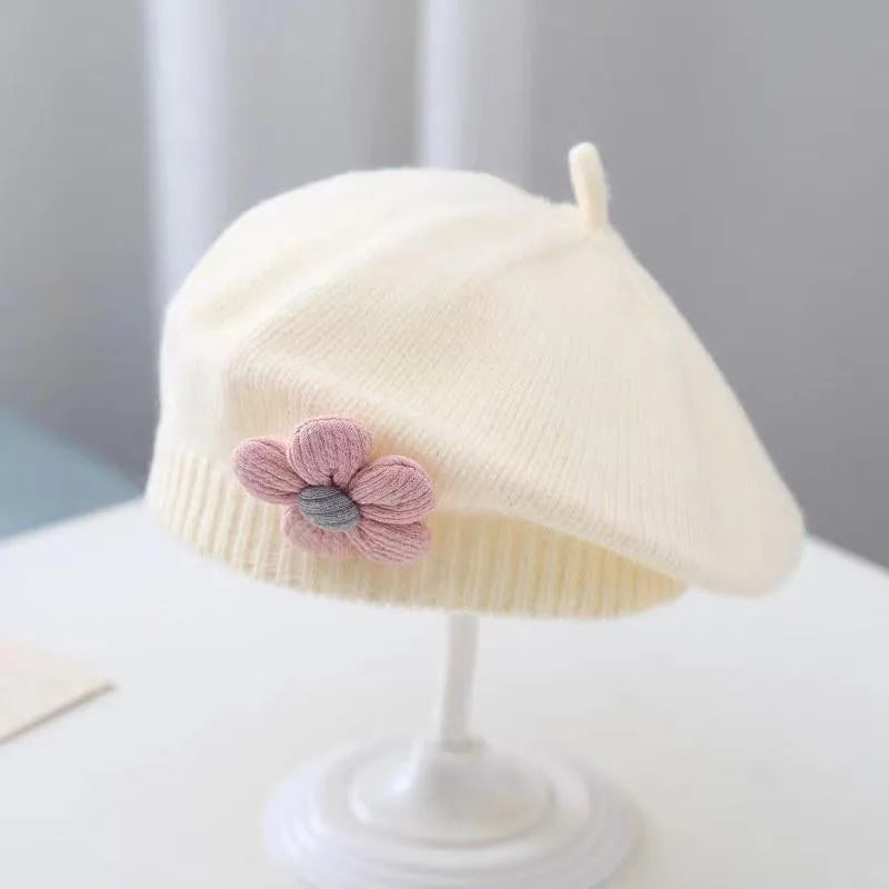 Knit Flower Beret