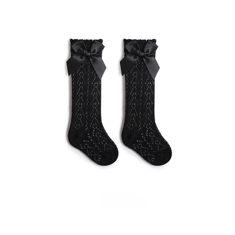 Lace Bow Knee-High Socks
