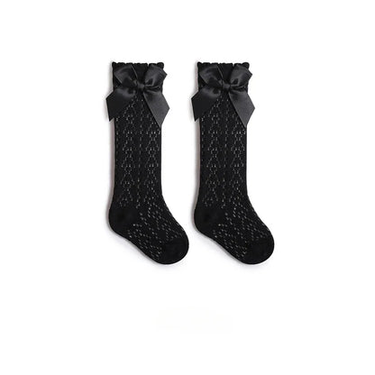 Lace Bow Knee-High Socks